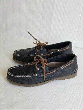Sperry Top-sider men's Navy Leather 2-eye Boat Shoes Preppy Old Money Nautical